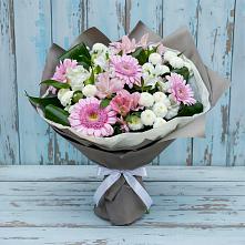 Букет цветов из:  Герберы, Альстромерии и Хризантемы в Холме