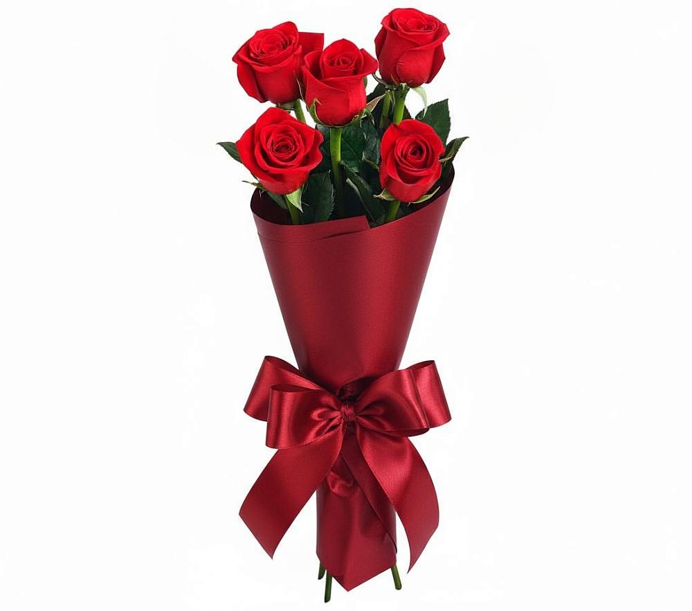 Букет 5 Красных роз Эдлесс Лав в Холме