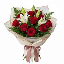 Букет цветов из:  Лилии и Розы #REPLACE_PRED# Холме