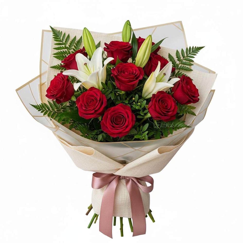 Букет цветов из: Лилии и Розы в Холме