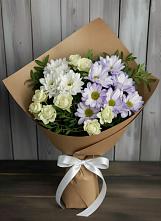 Букет цветов из:  Хризантемы и Розы в Холме