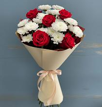 Букет цветов из:  Розы и Хризантемы #REPLACE_PRED# Холме