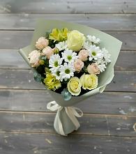 Букет цветов из:  Альстромерии, Розы и Хризантемы в Холме
