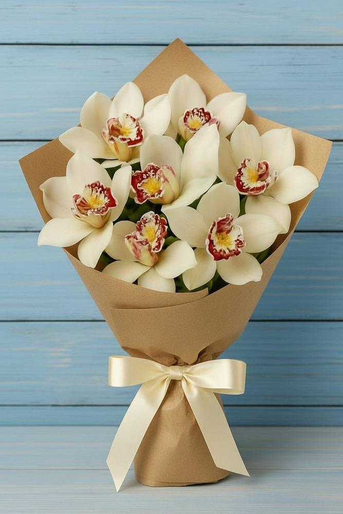 Букет цветов из: Орхидеи и Розы в Холме